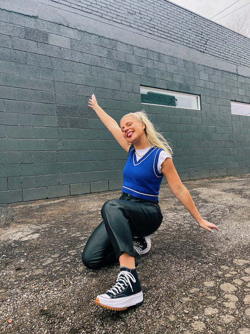 Feeling Electric Knit Vest// Cobalt